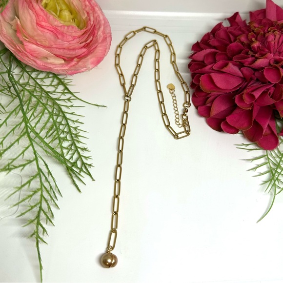 NEW⚜️Lariat Freshwater Pearl Chain Necklace - Picture 4 of 6